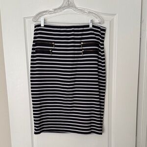 Grace Elements Black and White Striped Pencil Skirt